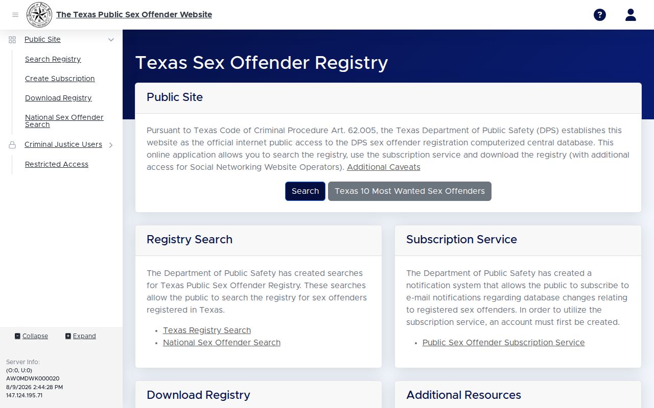 Texas registry map and name search for Lee County criminal records