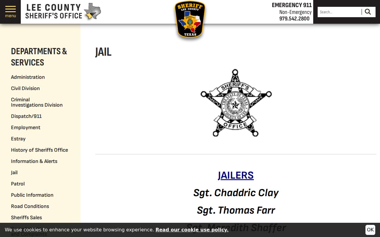 Lee County arrest records and jail contact information