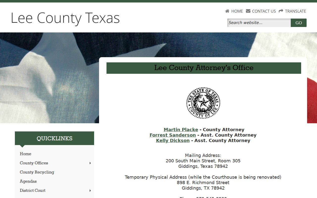 Lee County criminal case prosecution office information