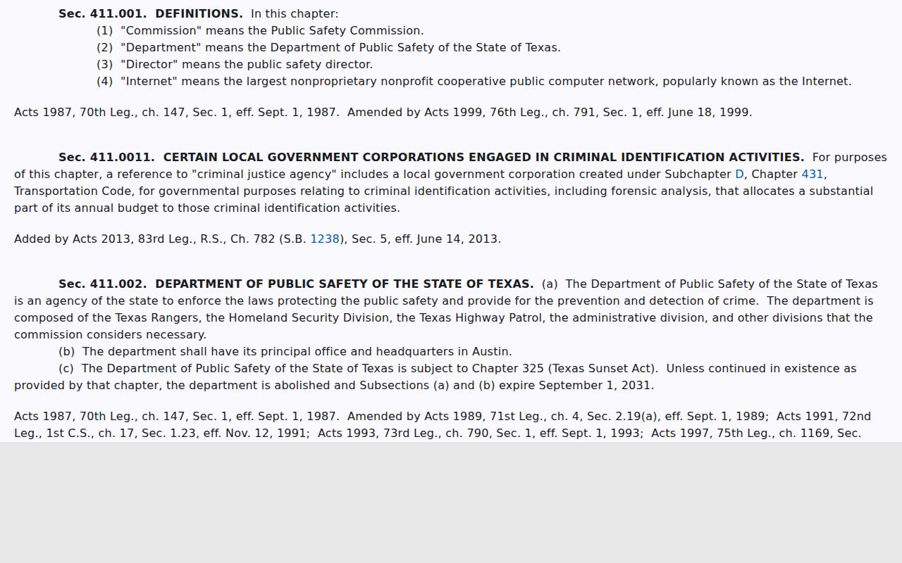 Lee County sex offender registry and Texas DPS dissemination law